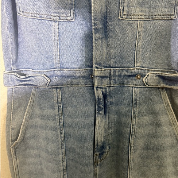 Good American Fit For Success Blue Stretch Denim Jean Jumpsuit, size XL extra lg - Picture 14 of 14